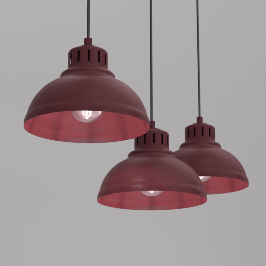 SVEN cable-hung pendant light 3xE27/15W/230V burgundy