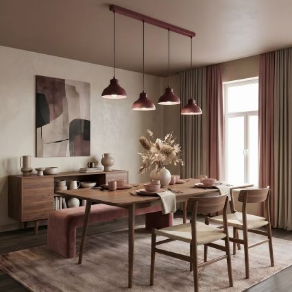 SVEN Cable Pendant Chandelier 4xE27/15W/230V burgundy