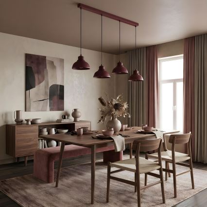 SVEN Cable Pendant Chandelier 4xE27/15W/230V burgundy