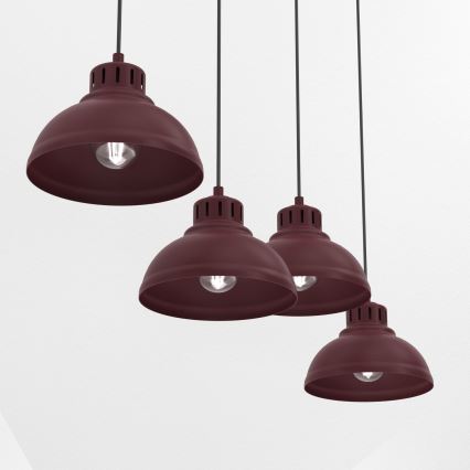 SVEN Cable Pendant Chandelier 4xE27/15W/230V burgundy