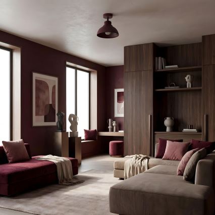 SVEN Ceiling Light, 1× E27 (max. 15 W), 230 V, Ø 21 cm — Burgundy