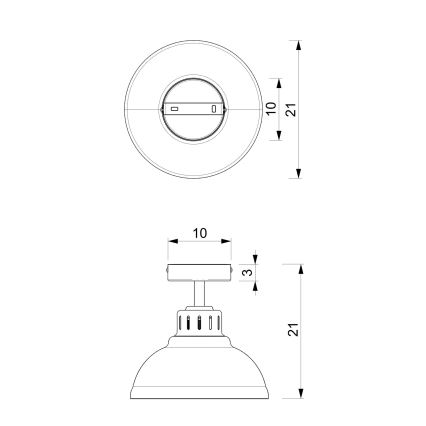 SVEN Ceiling Light, 1× E27 (max. 15 W), 230 V, Ø 21 cm — Burgundy