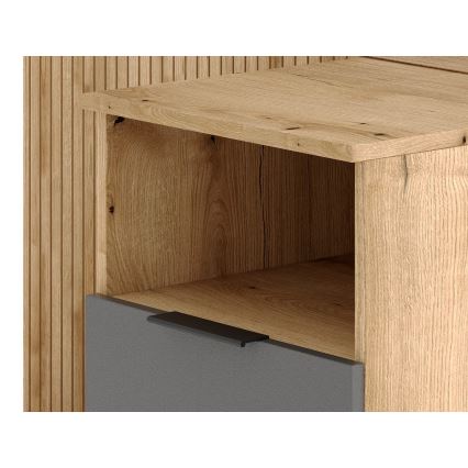 SVEN Entryway Wall Unit with Mirror, Brown/Graphite