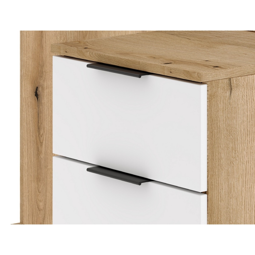 SVEN Entryway Wall Unit with Mirror, Brown/White