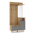 SVEN Entryway Wall Unit with Mirror — Brown/Graphite