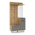 SVEN hallway wall unit with mirror, brown/graphite