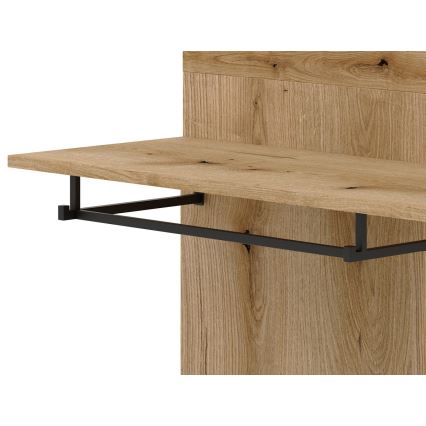 SVEN hallway wall unit with mirror, brown/graphite