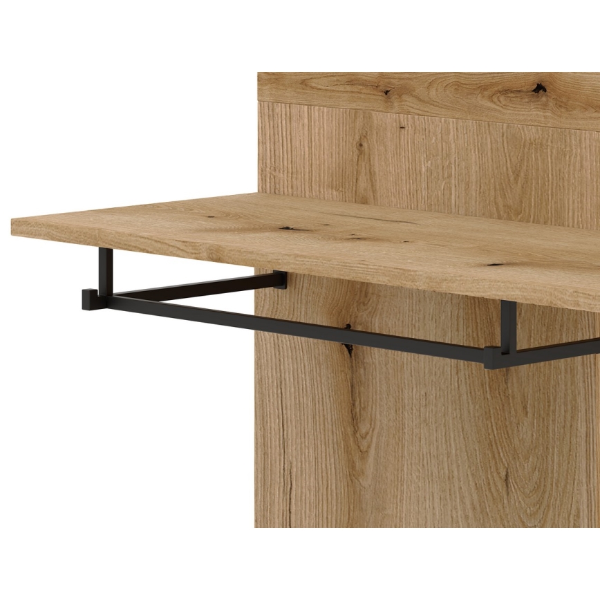 SVEN hallway wall unit with mirror, brown/graphite