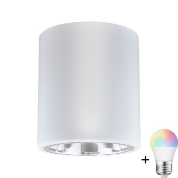 Светильник JUPITER 1xE27/6,5W/230V, диммований, LED RGBW, 2700-6500K, Wi-Fi, білий, діаметр 13 см