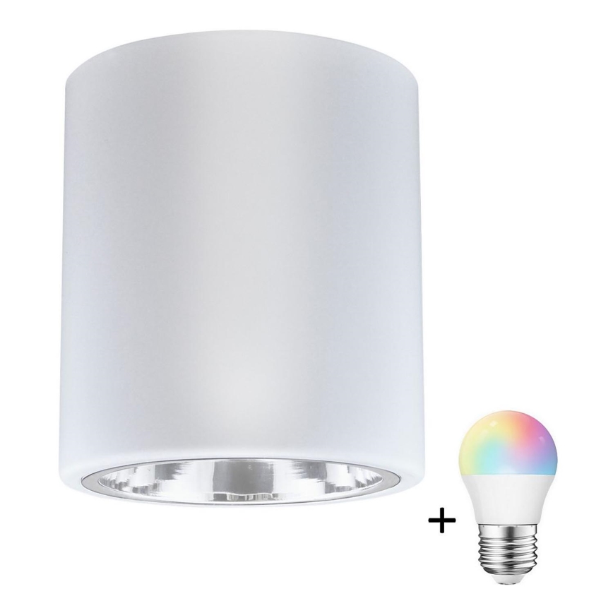 Светильник JUPITER 1xE27/6,5W/230V, диммований, LED RGBW, 2700-6500K, Wi-Fi, білий, діаметр 13 см