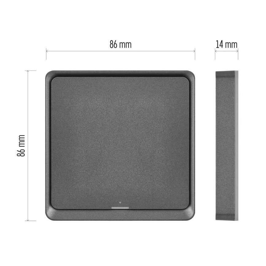Switch 1-button GoSmart 1xCR2430 Tuya black