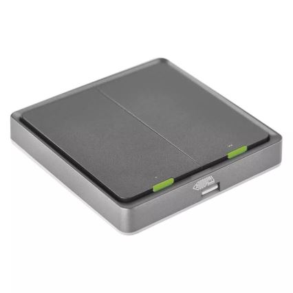 Switch 2-button GoSmart 1xCR2430 Tuya black