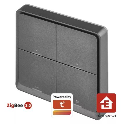 Switch 4-button GoSmart Tuya black