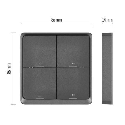 Switch 4-button GoSmart Tuya black