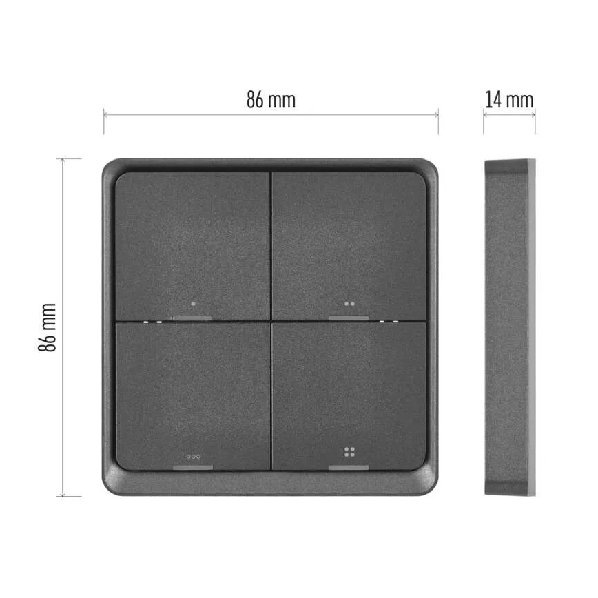 Switch 4-button GoSmart Tuya black