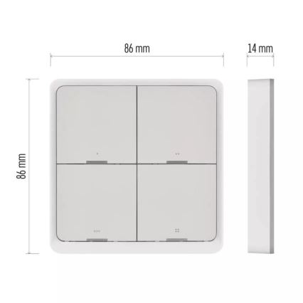 Switch 4-button GoSmart Tuya white
