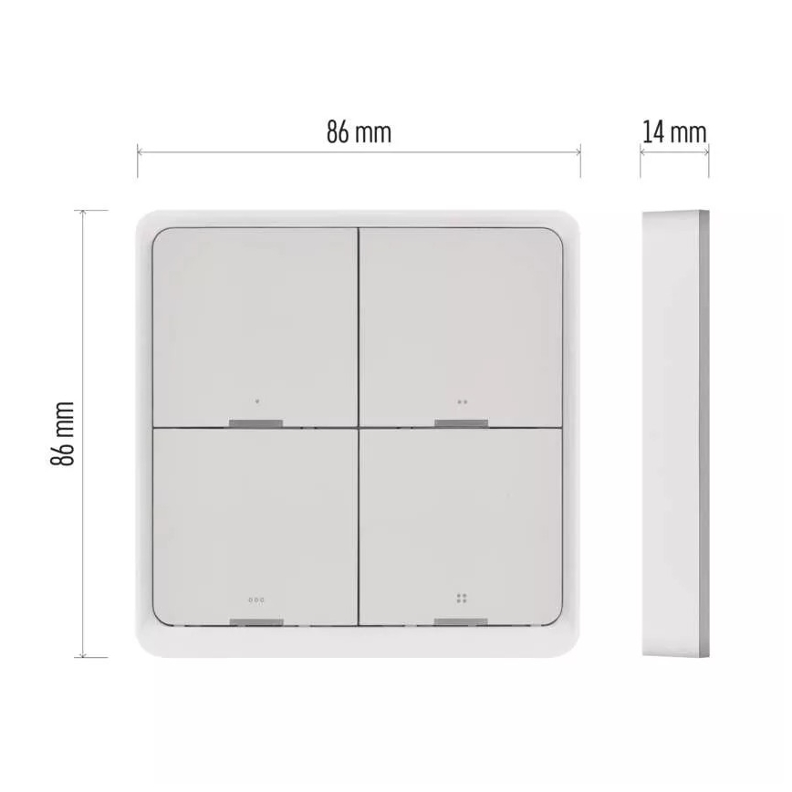 Switch 4-button GoSmart Tuya white