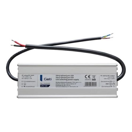 Switching power supply for LED strips 120W/12V IP67