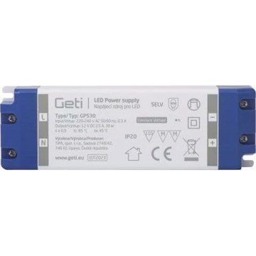 Switching power supply for LED strips 30W/12V IP20