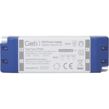 Switching power supply for LED strips 80W/12V IP20