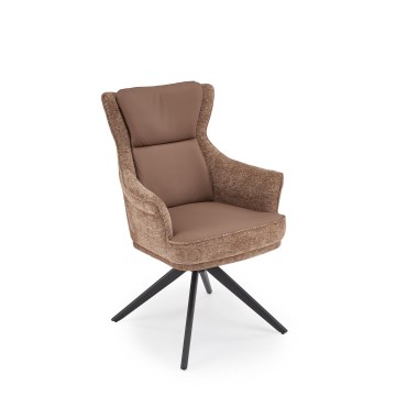 Swivel dining chair FUOCO, 1 pc, brown
