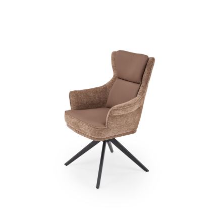 Swivel dining chair FUOCO, 1 pc, brown