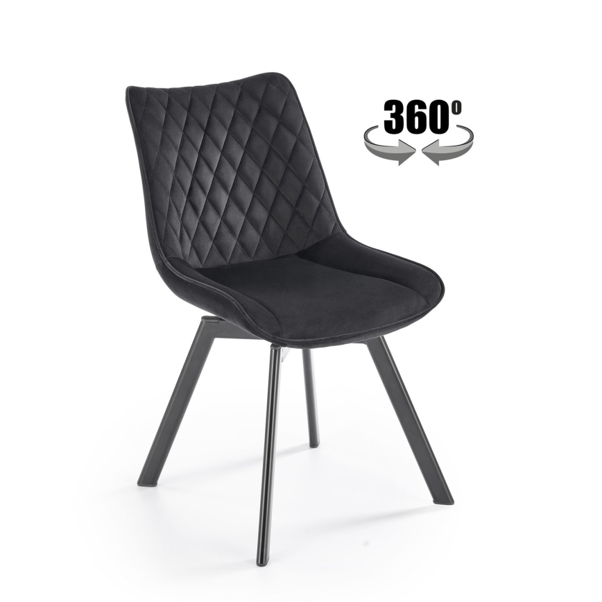 Swivel dining chair OMBRA, 1 pc, black