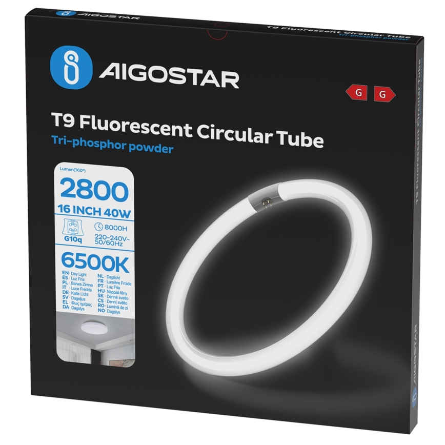 T9 Fluorescent Tube G10q/40W/230V 6500K - Aigostar