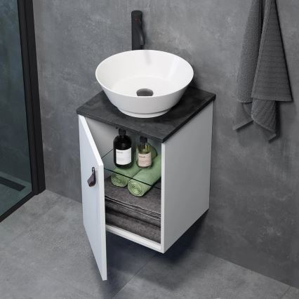 TAARNHOLM White Bathroom Cabinet with Sink