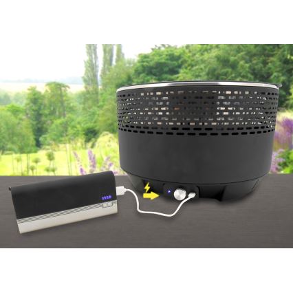 Table charcoal grill 4xAA/USB black