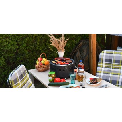 Table charcoal grill 4xAA/USB black