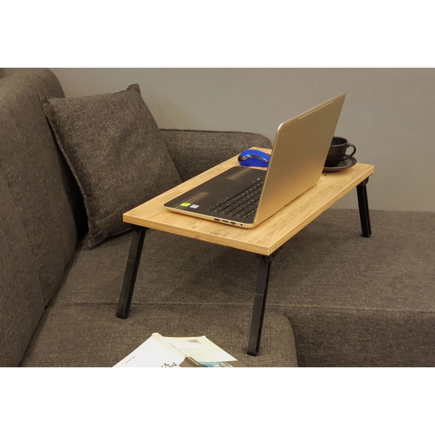 Table for bed GUSTO 24,5x60 cm beige/black