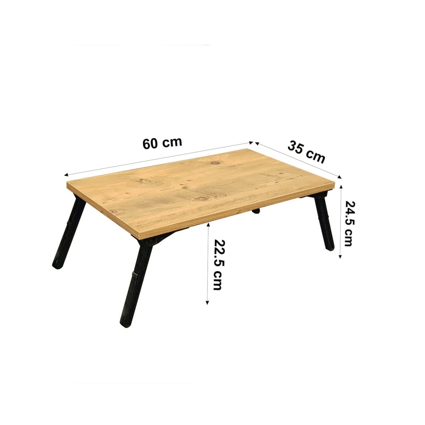 Table for bed GUSTO 24,5x60 cm beige/black