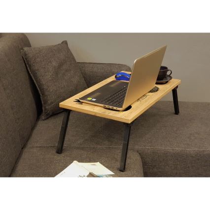 Table for bed GUSTO CATS 24x60 cm beige/black