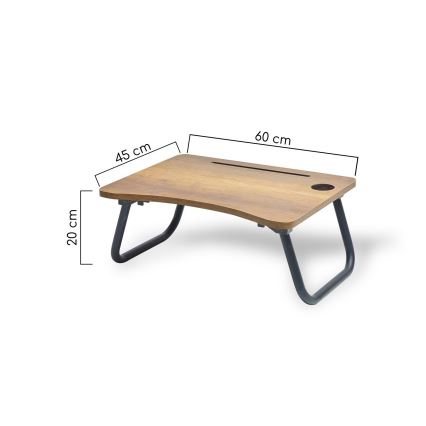 Table for bed SEHPA 20x60 cm birch brown/black