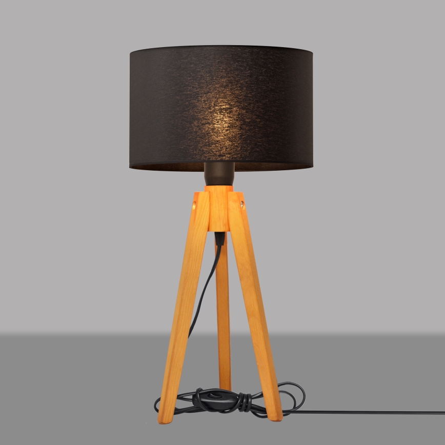 Table lamp ALBA 1xE27/15W/230V black/oak