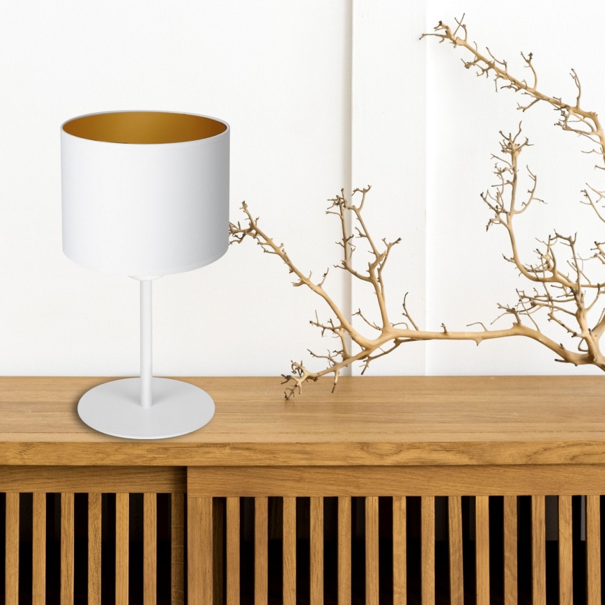 Table lamp ARDEN 1xE27/60W/230V d. 18 cm white/gold