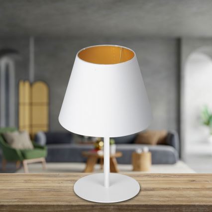 Table lamp ARDEN 1xE27/60W/230V d. 20 cm white/gold