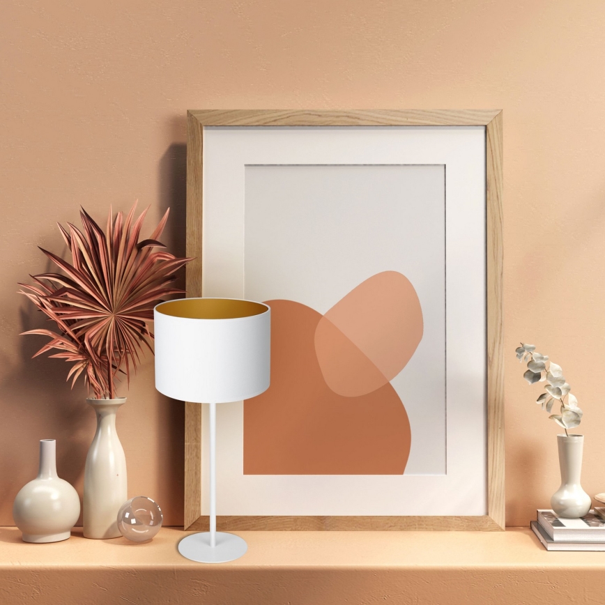 Table lamp ARDEN 1xE27/60W/230V d. 25 cm white/gold