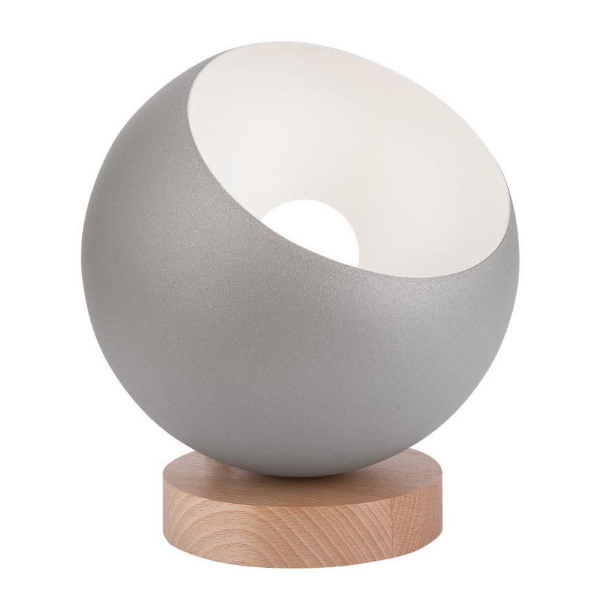Table lamp AVA BALL 1xE27/60W/230V silver/beech