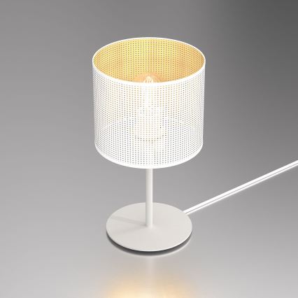 Table lamp LOFT SHADE 1xE27/60W/230V d. 18 cm white/gold