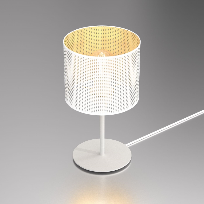 Table lamp LOFT SHADE 1xE27/60W/230V d. 18 cm white/gold