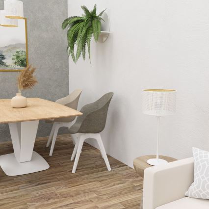 Table lamp LOFT SHADE 1xE27/60W/230V d. 25 cm white/gold