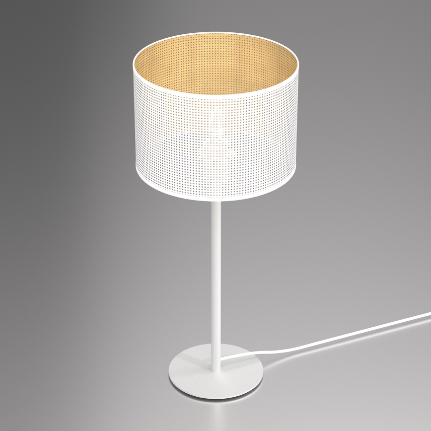Table lamp LOFT SHADE 1xE27/60W/230V d. 25 cm white/gold