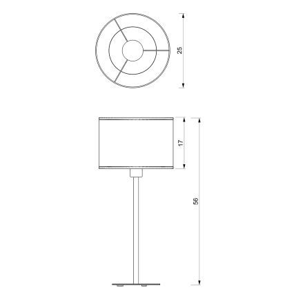 Table lamp LOFT SHADE 1xE27/60W/230V d. 25 cm white/gold