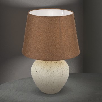 Table lamp MASAI 1xE27/40W/230V ceramics brown/beige