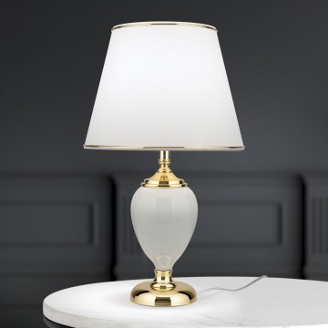 Table lamp OVUM 1xE27/40W/230V 48 cm ceramics white/gold
