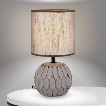 Table lamp PINIA 1xE14/25W/230V ceramics beige/grey