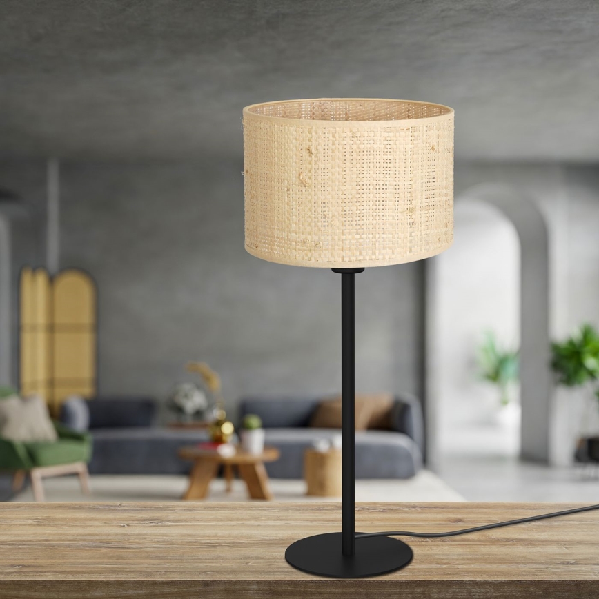 Table lamp RATTAN 1xE27/60W/230V d. 25 cm rattan