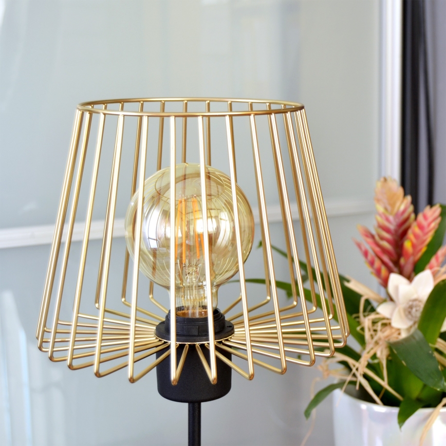 Table lamp TORRI 1xE27/15W/230V gold/black
